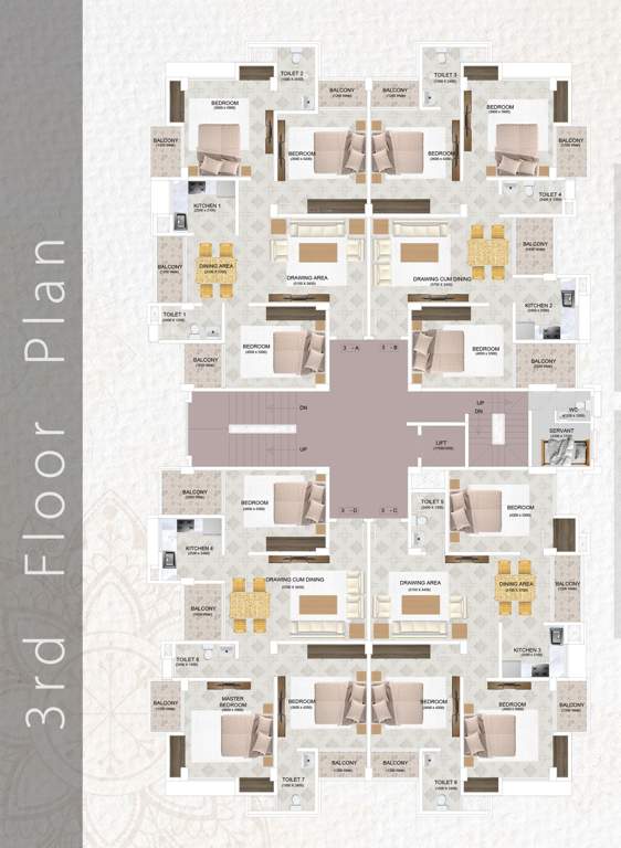 bhagawati enclave Bhagawati Enclave Cluster Plan for 3rd Floor
