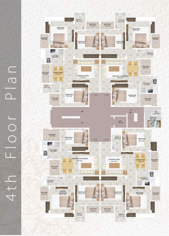 bhagawati enclave Bhagawati Enclave Cluster Plan for 4th Floor