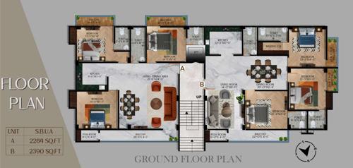  nikita-vrindaban-residency Nikita Vrindaban Residency Cluster Plan for ground Floor