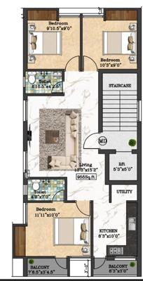  sai-meena-flats Sai Meena Flats Cluster Plan from 1st to 3rd Floor