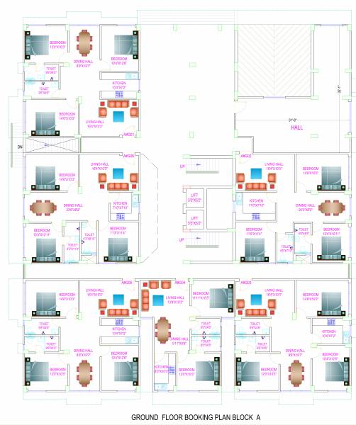  dwarikadhish-residency Block A Cluster Plan for ground Floor