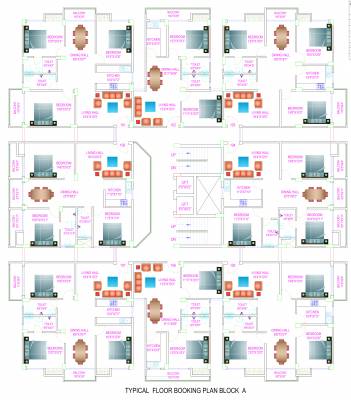  dwarikadhish-residency Block A Cluster Plan from 1st to 3rd Floor