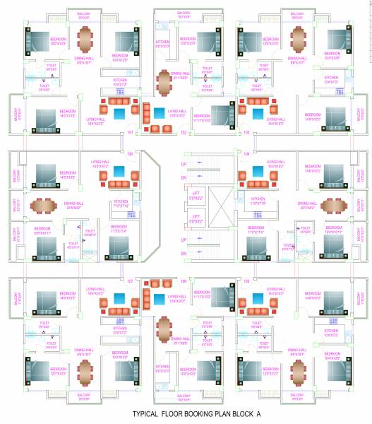  dwarikadhish-residency Block A Cluster Plan from 1st to 3rd Floor