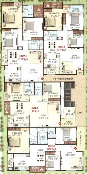  devi-enclave Devi Enclave Cluster Plan from 1st to 5th Floor