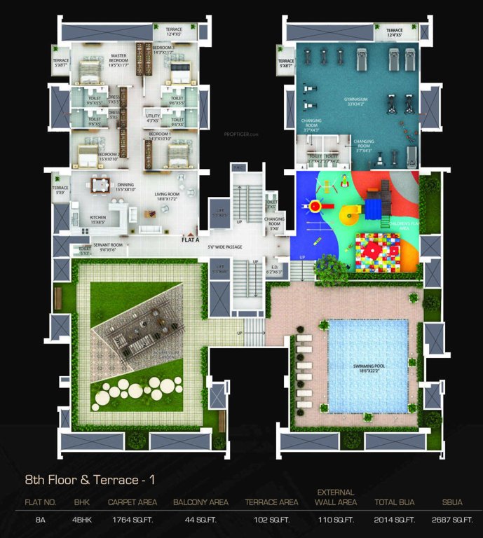  sapphire tower Sapphire Tower Cluster Plan for 8th and Terrace Floor