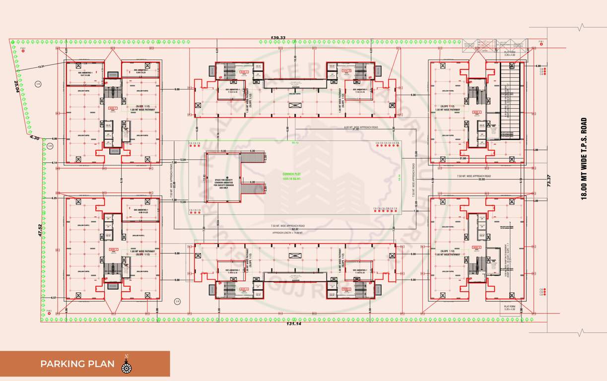  adhirath by sampad Block A , B, C, D, E, F, G & H Cluster Plan for Parking Plan 