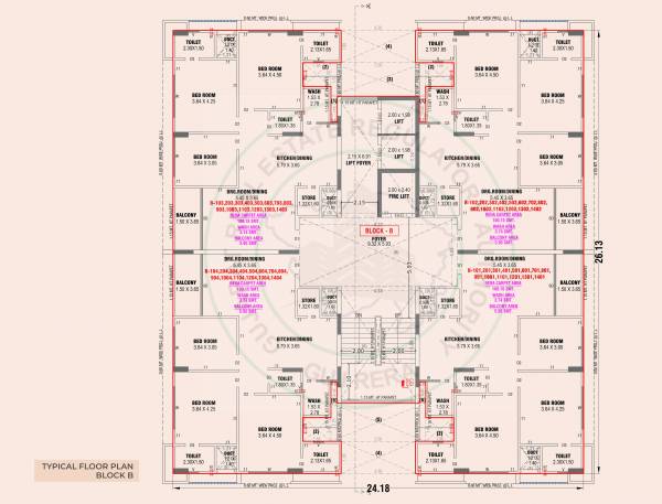  adhirath-by-sampad Block B Cluster Plan from 1st to 14th Floor