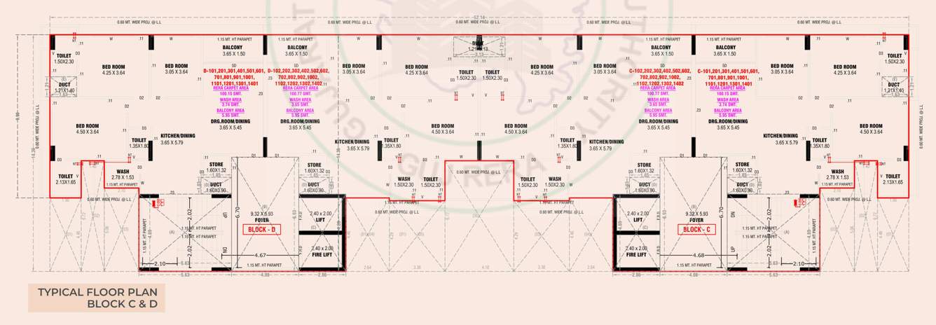  adhirath by sampad Block C & D Cluster Plan from 1st to 14th Floor