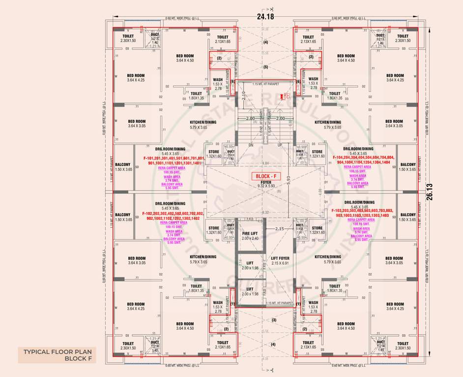  adhirath by sampad Block F Cluster Plan from 1st to 14th Floor