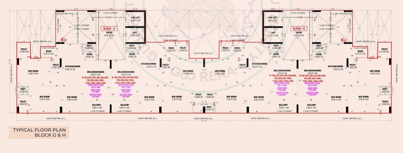  adhirath by sampad Block G & H Cluster Plan from 1st to 14th Floor