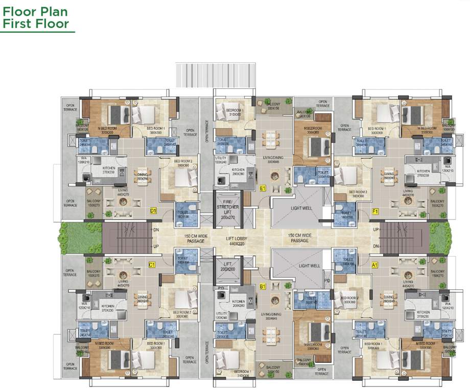  green fort Green Fort Cluster Plan for 1st Floor