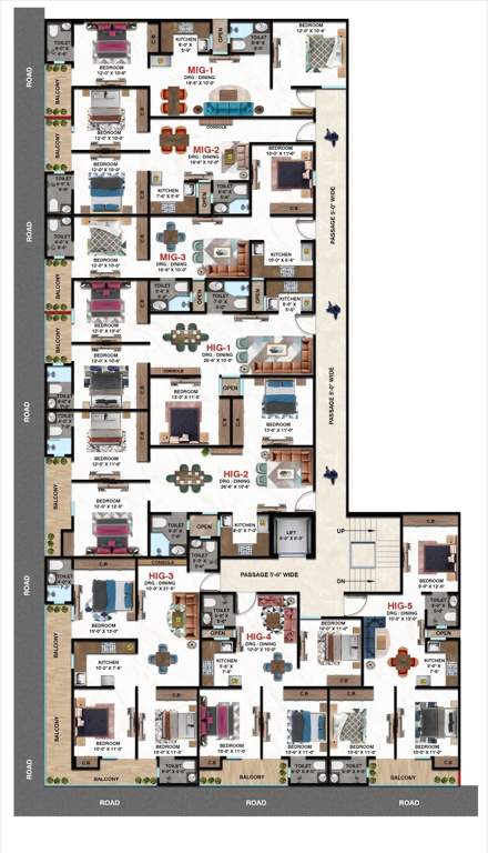  krishna apartment krishna Apartment Cluster Plan from 1st to 4th Floor