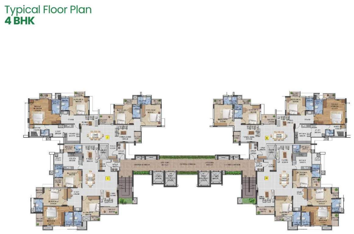 green heights Green Heights Cluster Plan for Typical Floor