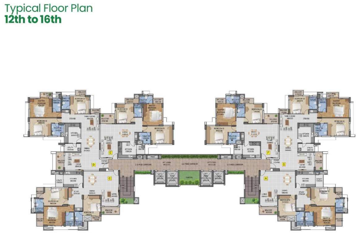 green heights Green Heights Cluster Plan from 12th to 16th Floor