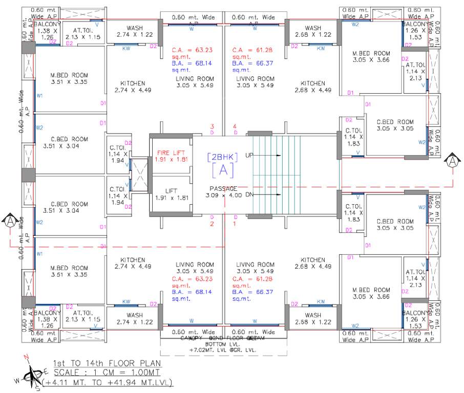  luxuria Building A Cluster Plan from 1st to 14th Floor