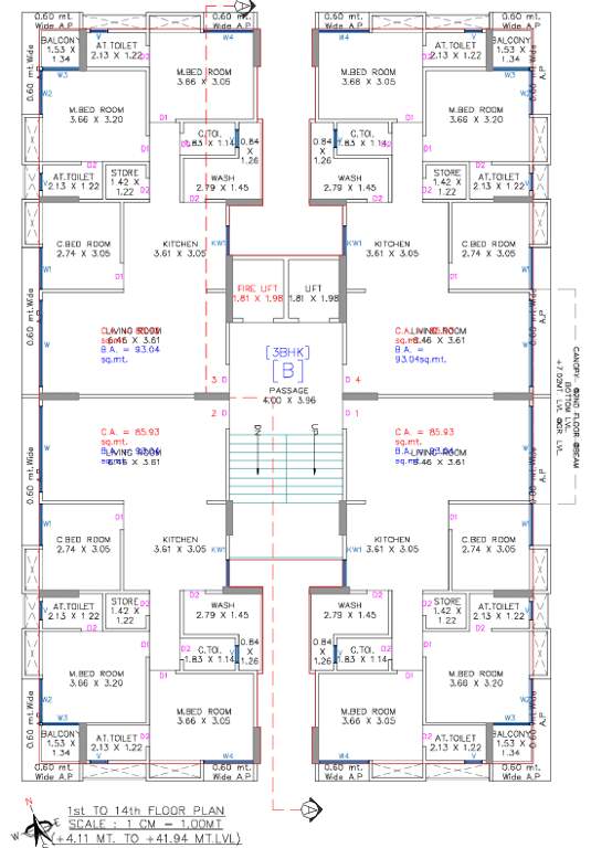  luxuria Building B Cluster Plan from 1st to 14th Floor
