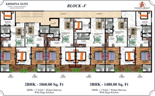  krishna-elite Krishna Elite Block F Cluster Plan from 1st to 5th Floor