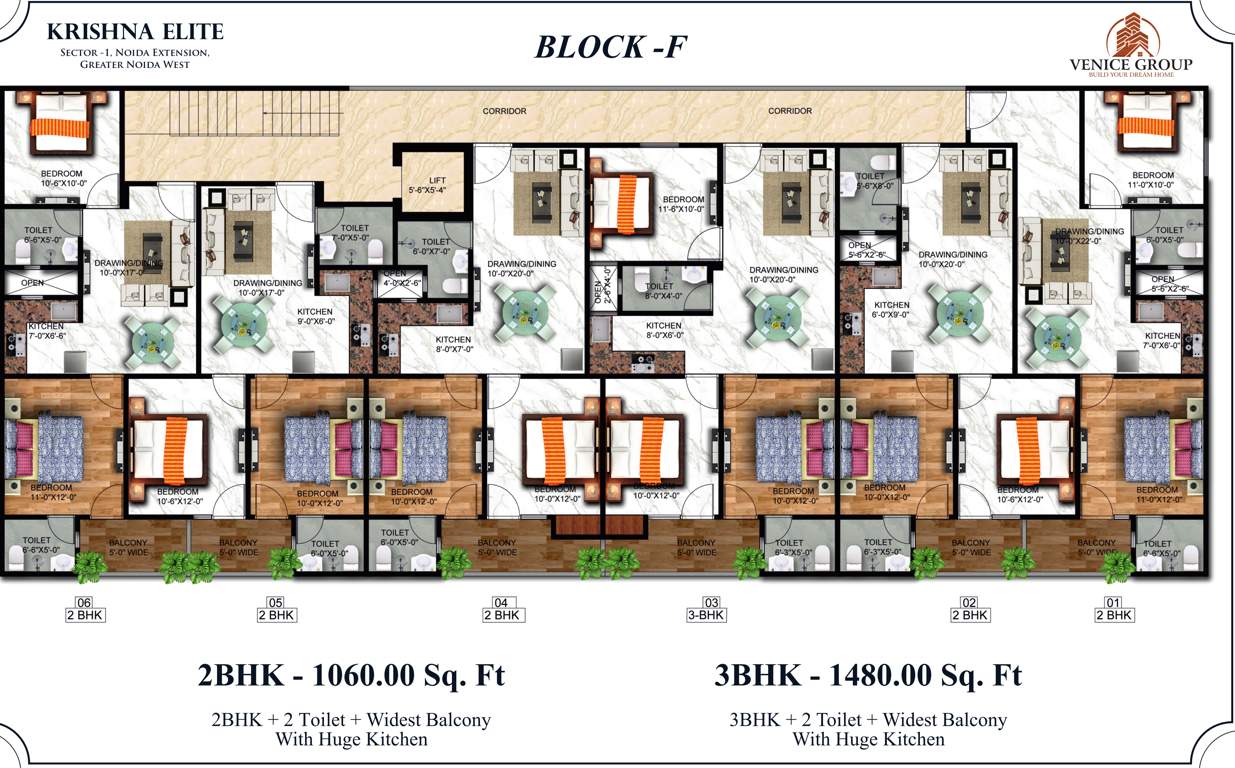 krishna elite Krishna Elite Block F Cluster Plan from 1st to 5th Floor
