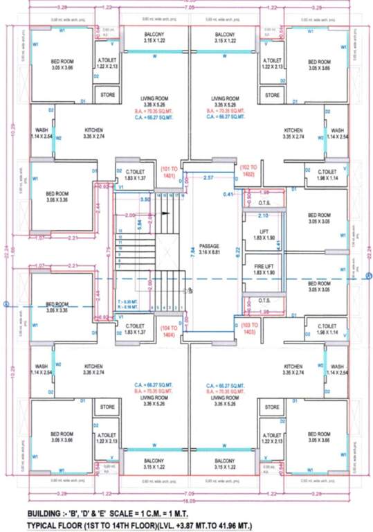  shagun luxuria A Cluster Plan from 1st to 14th Floor