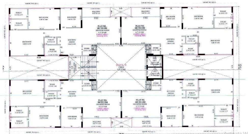  aalayam Block B typical floor Cluster Plan