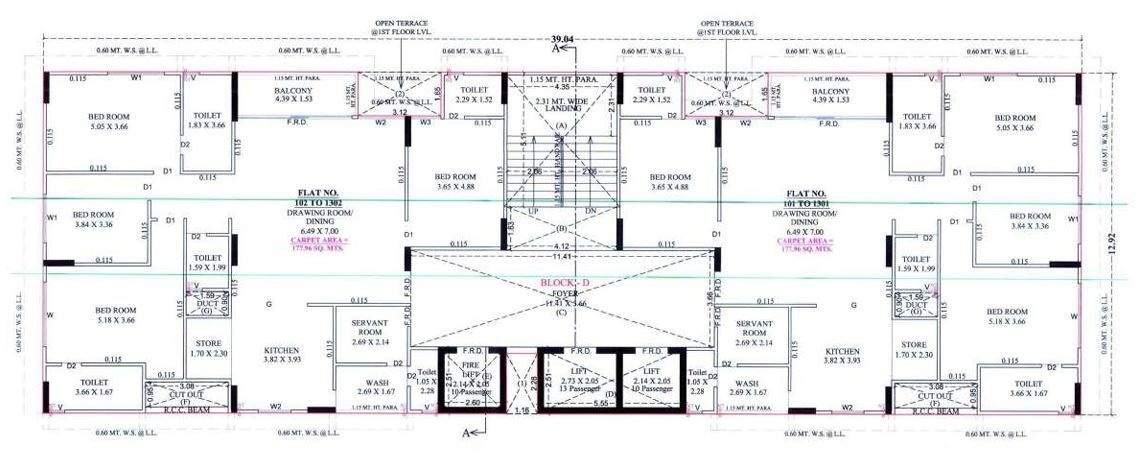  aalayam Block D 1st floor Cluster Plan