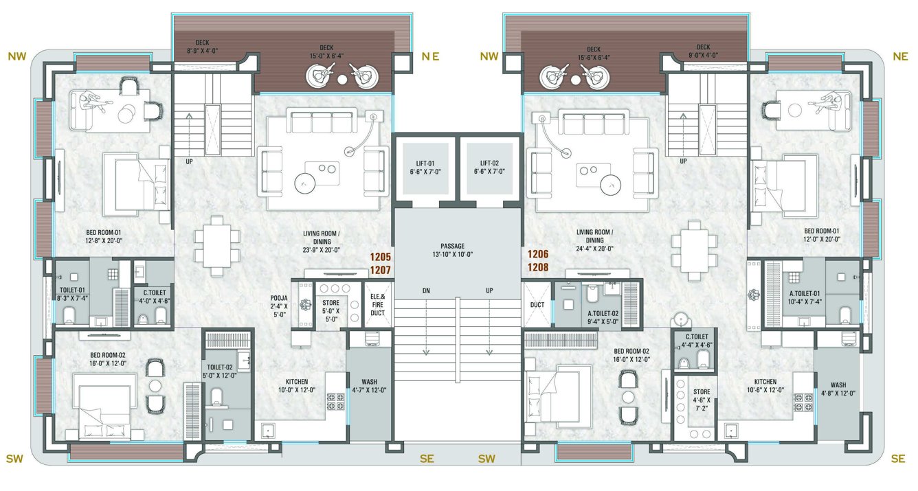  cilantra Tower B, C Cluster Plan for 12th Floor