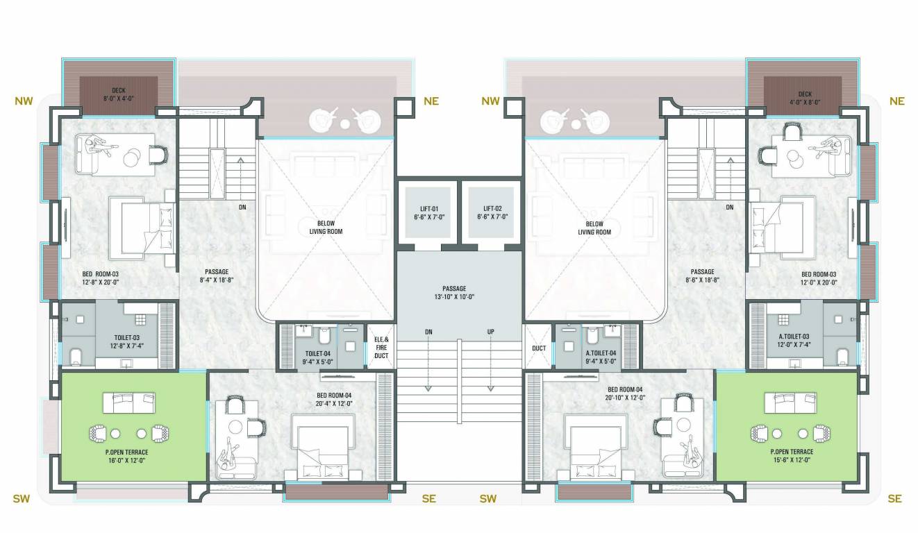  cilantra Tower B, C Cluster Plan for 13th Floor