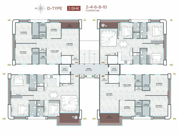 Tower D Cluster Plan For Even Floor cilantra Tower D Cluster Plan For Even Floor