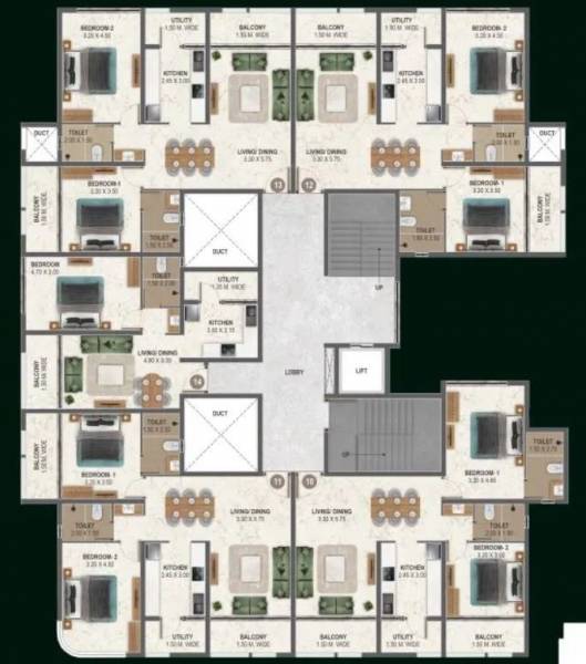  mirage Section 4 Cluster Plan from 1st to 5th Floor