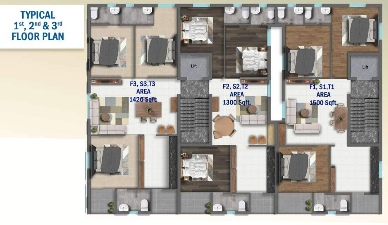  mausami golden square Mausami Golden Square Cluster Plan from 1st to 3rd Floor