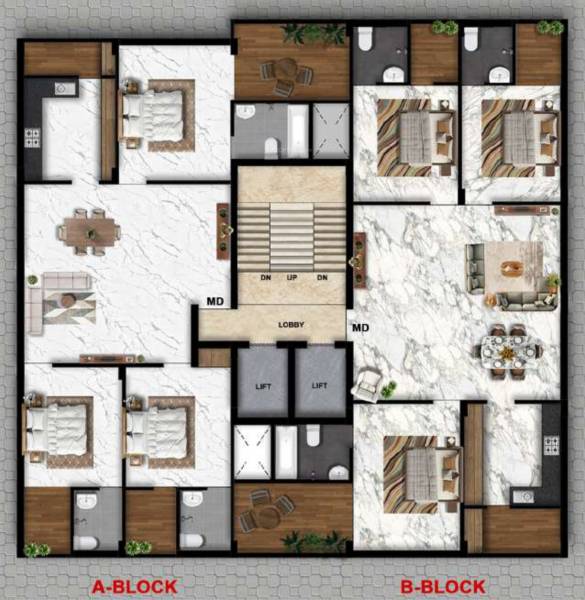  sai-prestige Block A & B Cluster Plan for Typical Floor