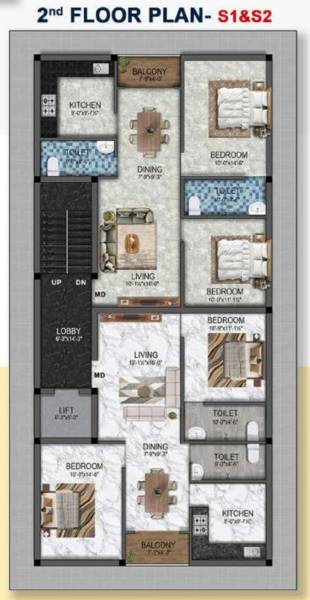 ss-paradise SS Paradise Cluster Plan for 2nd Floor