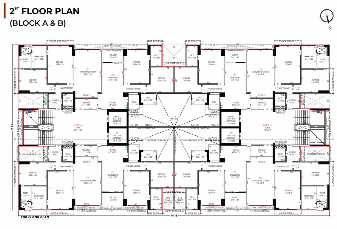  shristii Tower A,B Cluster Plan for 2nd Floor
