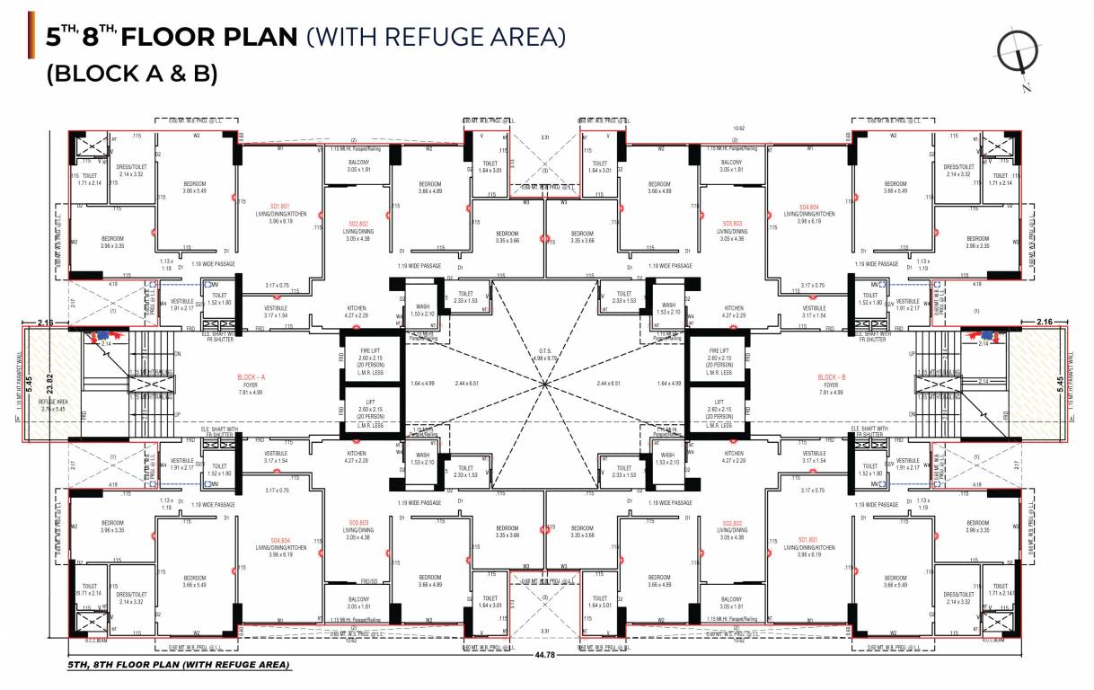  shristii Tower A,B Cluster Plan for 5th,8th Floor