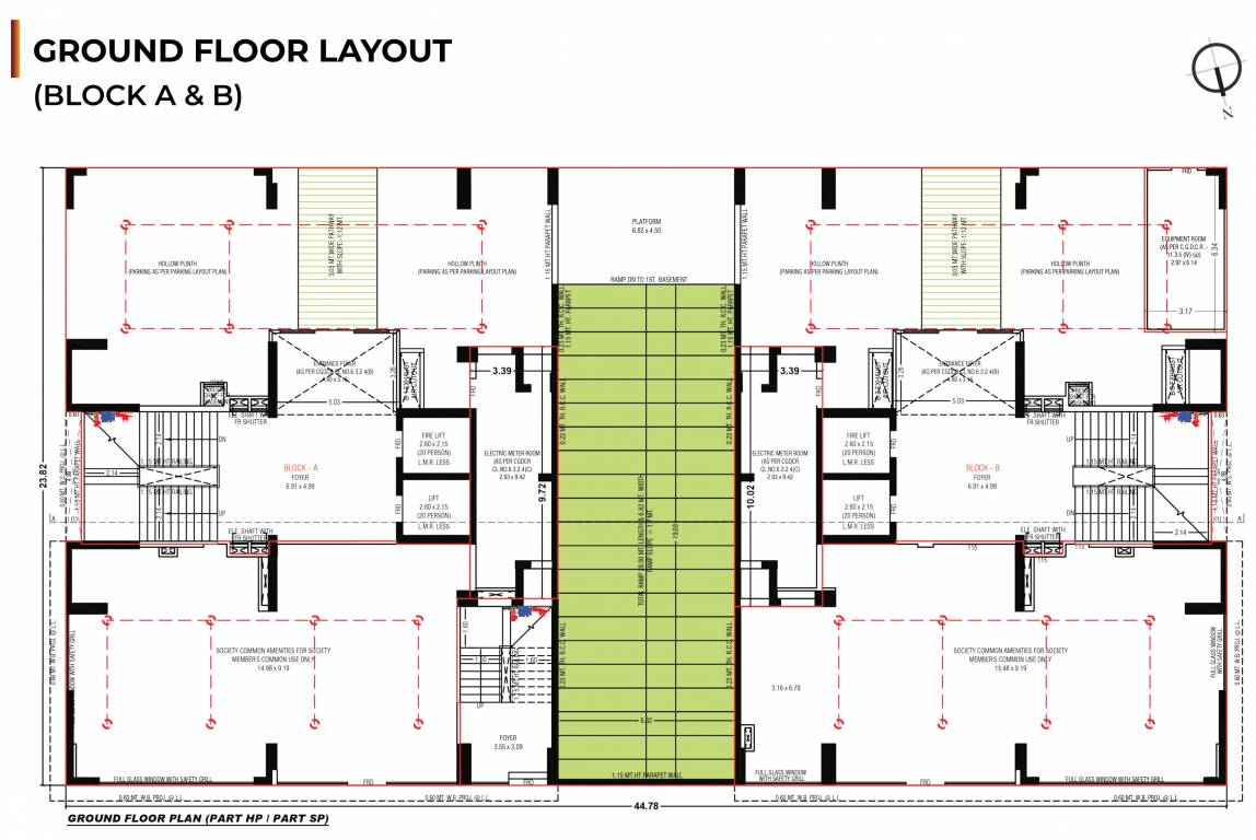  shristii Tower A,B Cluster Plan for ground Floor