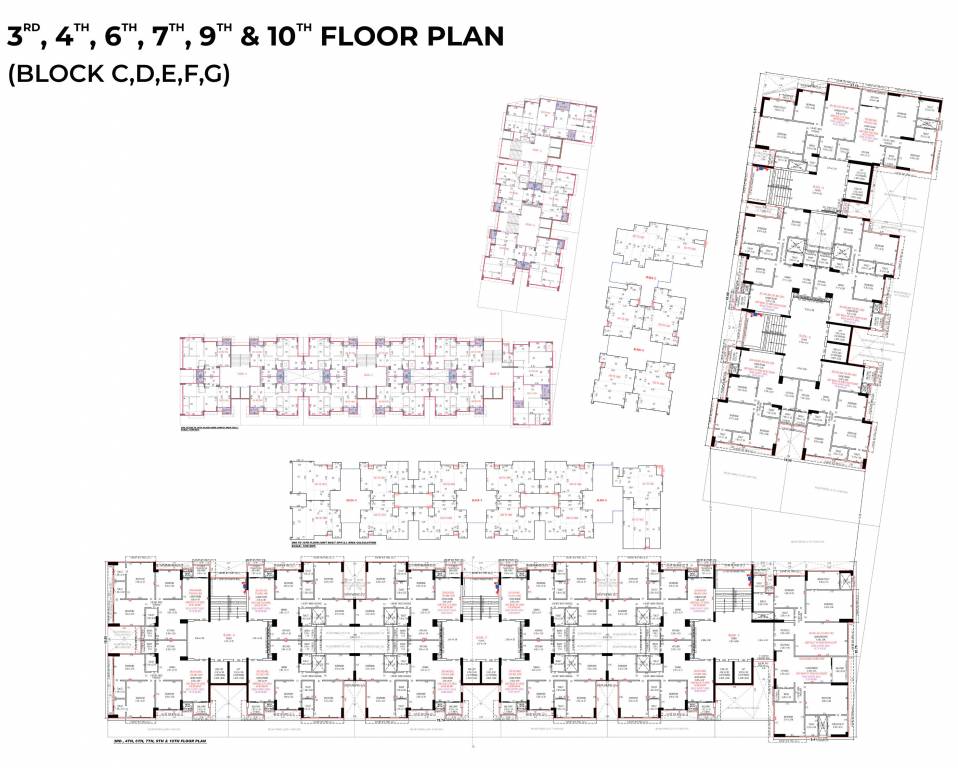  shristii Tower C,D,E,F,G Cluster Plan from 3rd 4th,6th,7th,9th,10th Floor