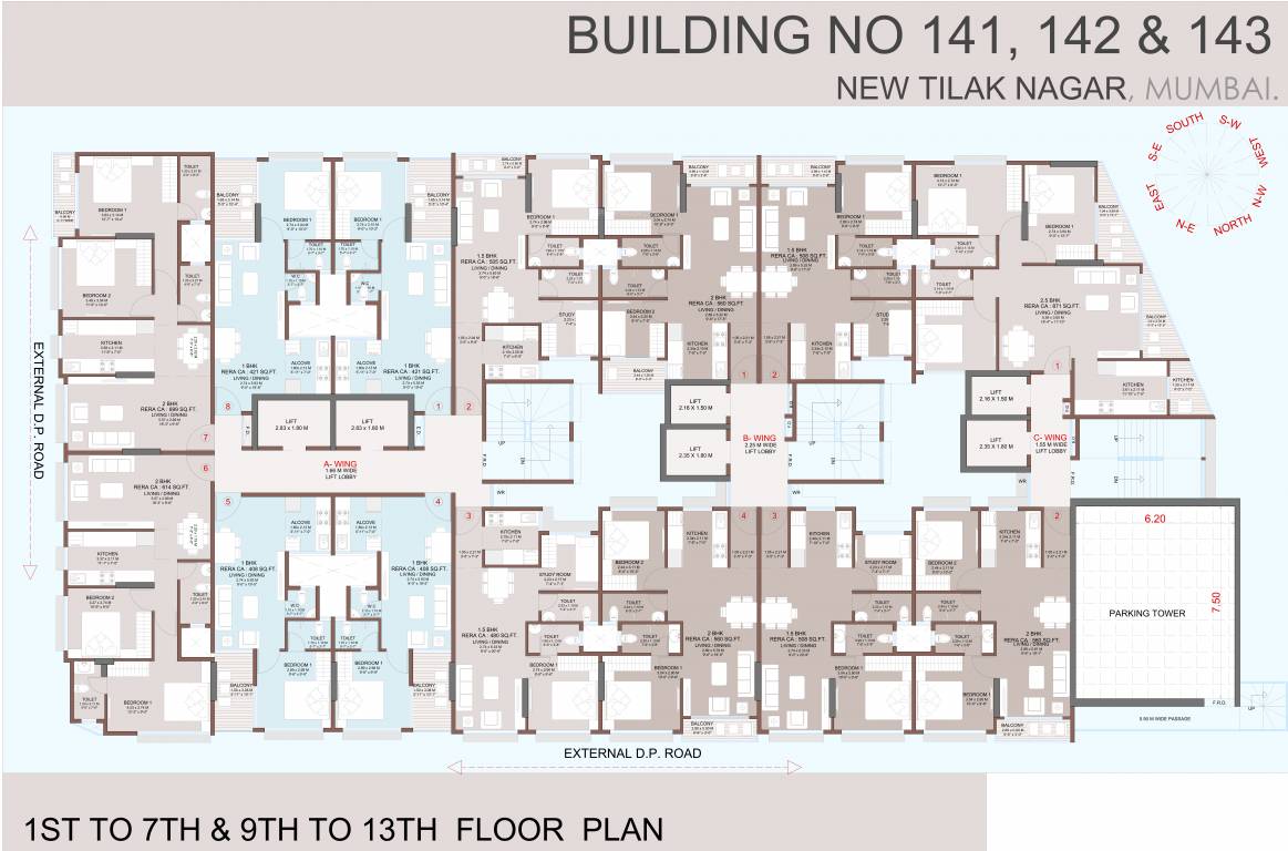  shubh Shubh Cluster Plan from 1st to 13th Floor