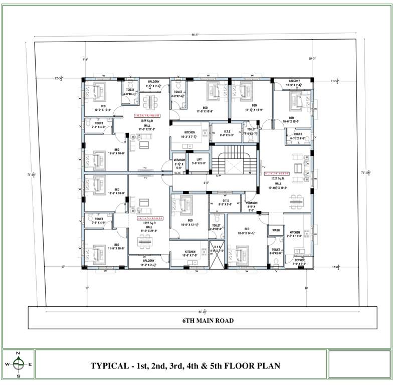  sankar elite Vijay Manoj Enclave Cluster Plan from 1st to 5th Floor