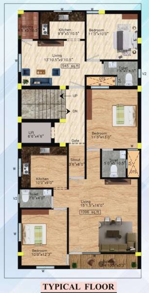  ashtalakshmi Cluster Plan For Typical Floor