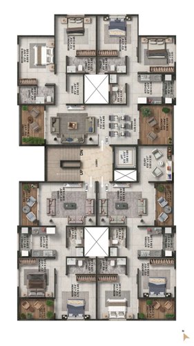  parikshit Parikshit Cluster Plan from 1st to 7th Floor