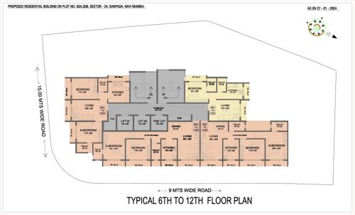  vraj Gami Vraj Cluster Plan from 6th to 12th Floor