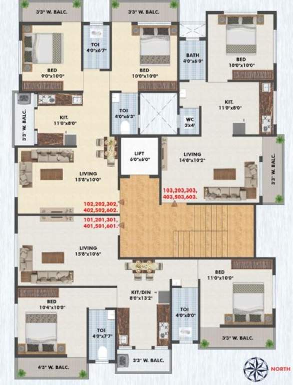  indu park Indu Park Cluster Plan from 1st to 6th Floor