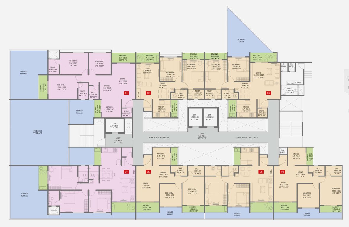  legend aaradhyam phase i Wing D Cluster Plan for 1st Floor