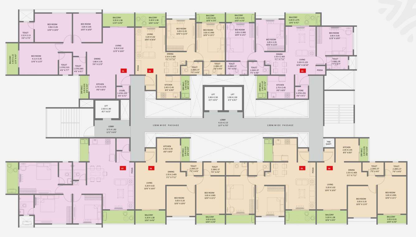  legend aaradhyam phase i Wing D Cluster Plan from 2nd to 14th Floor