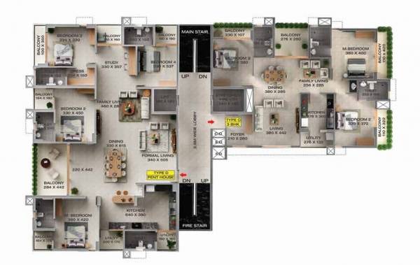  chandravilasam Chandravilasam Cluster Plan from 8th to 9th Floor