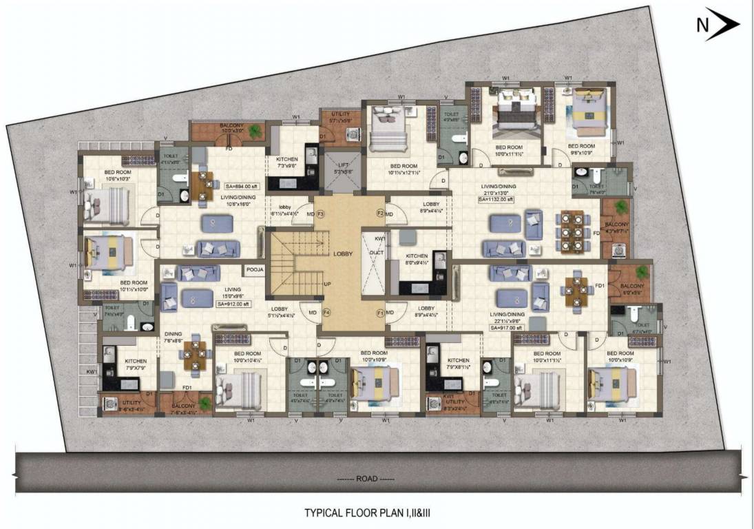  shree Shree Cluster Plan from 1st to 3rd Floor