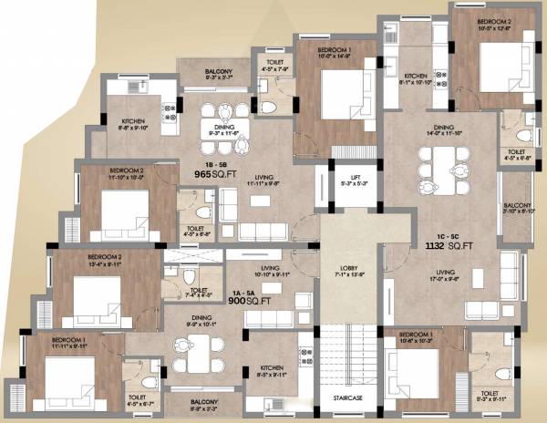  aster Aster Cluster Plan from 1st to 5th Floor