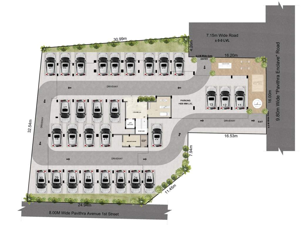 akshaya Akshaya Cluster Plan for Car Parking Floor
