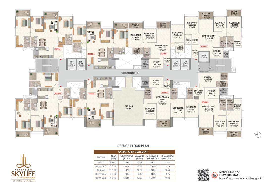  venkatesh skylife Venkatesh Skylife Cluster Plan for Refuge Floor