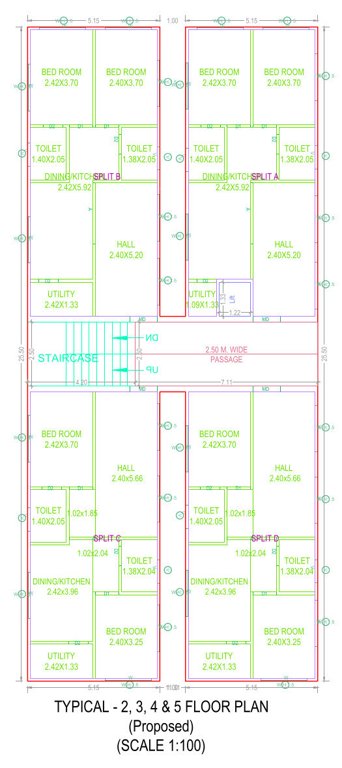  yuvin Yuvin Cluster Plan from 2nd to 5th Floor